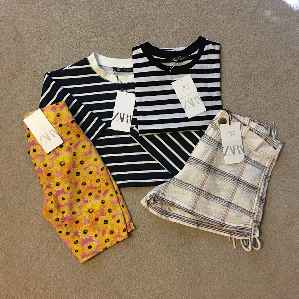 NWT Zara S Lot Bike Short, Shorts, Crop Top, Boxy Top